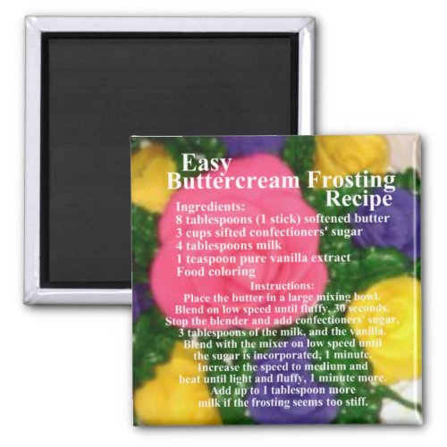 Buttercream Frosting Recipe Magnet