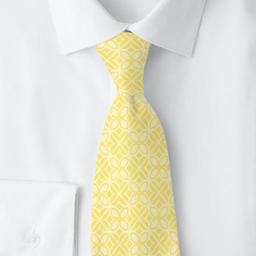 Buttercream Leaves & Lines Neck Tie