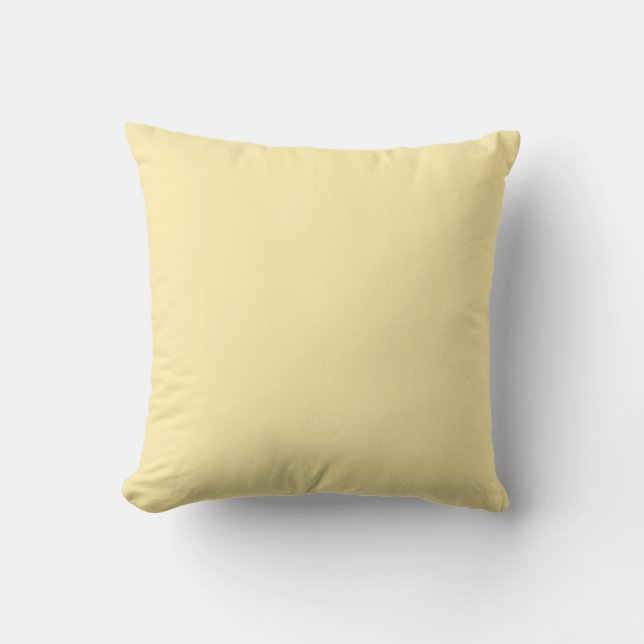 Buttercream Solid Color Throw Pillow (Front)