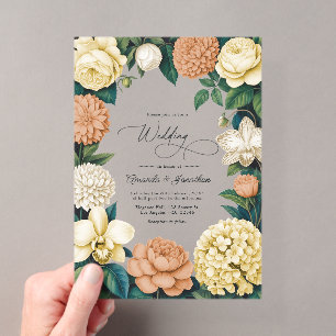 Buttercream, Vanilla Silk & Soft Apricot Wedding Acrylic Invitations