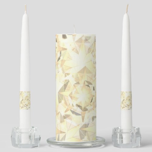 Buttercream Yellow Citrine Crystal Art Unity Candle Set