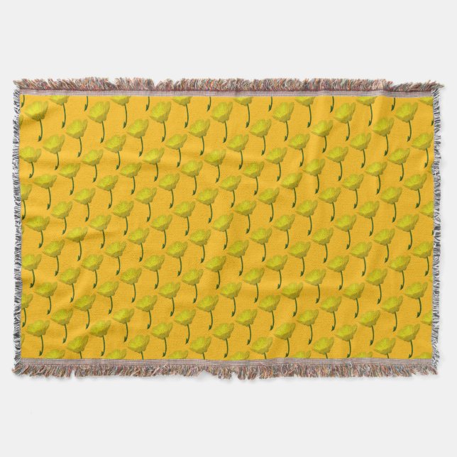 Buttercup Blanket Yellow Buttercup Throw Blanket (Front)