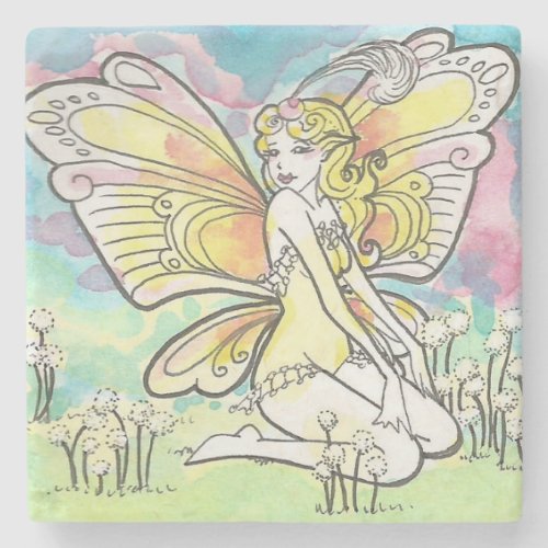 Buttercup Cartoon pastel Fairy Stone Coaster