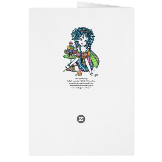 "Buttercup" Cup Cake Couture Rainbow Fairy Card (Back)
