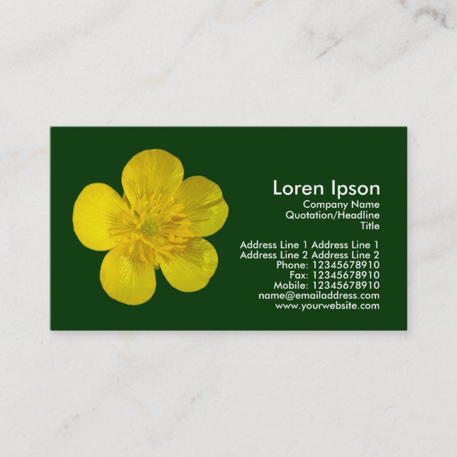 Buttercup - Dark Green Business Card (Front)
