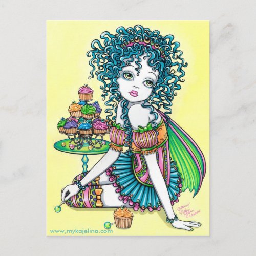 Buttercup Fairy Cup Cake Art Postcard
