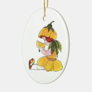 Buttercup Flower Child Funny Cute Little Girl Ceramic Ornament