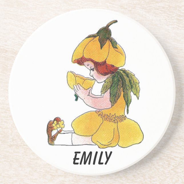 Buttercup Flower Child Funny Cute Little Girl Drink Coaster (Front)