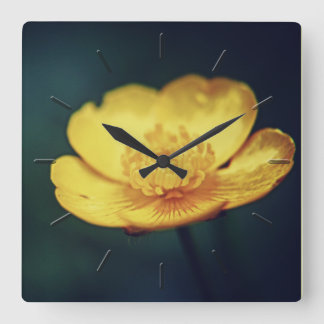 Buttercup flower floral wall clock