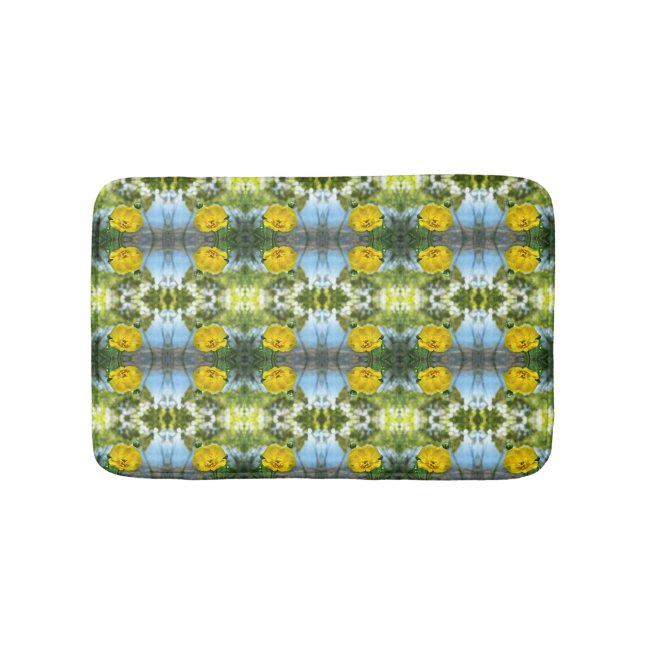 Buttercup Flowers Abstract Pattern Floral Bathmat