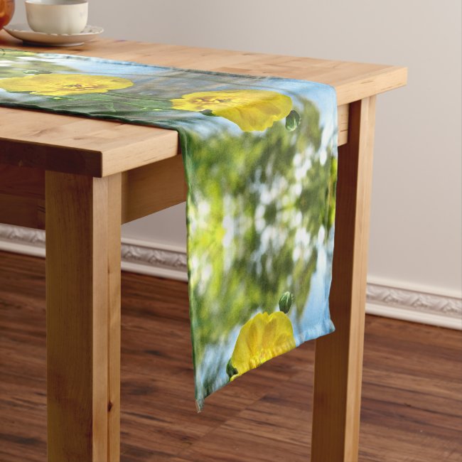 Buttercup Flowers Abstract Pattern Table Runner