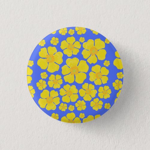 Buttercup Flowers Design on Button