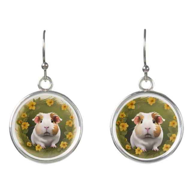 Buttercup Guinea Pig, Earrings (Front)