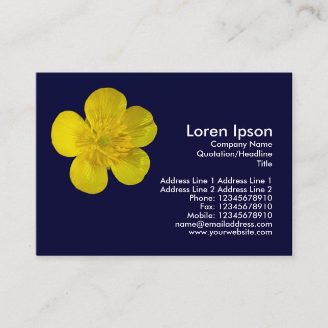 Buttercup - Navy Blue Business Card (Front)
