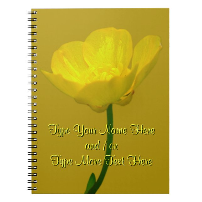 Buttercup Notebook Custom Flower Journal Notebook (Front)