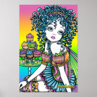 "Buttercup" Romantic Cup Cake Fairy Art Poster