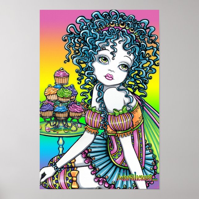 "Buttercup" Romantic Cup Cake Fairy Art Poster (Front)