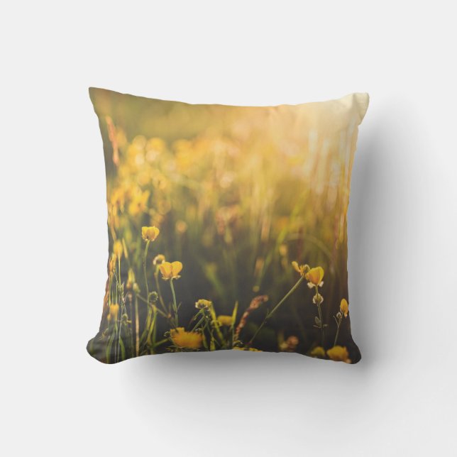 Buttercup Sundown Throw Pillow (Front)