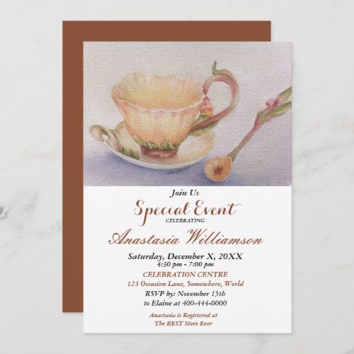 BUTTERCUP TEA TIME PARTY EVENT INVITE