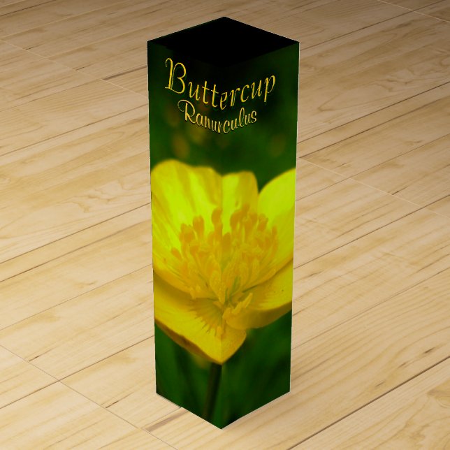 Buttercup Wine Box Custom Wildflowers Wine Box (Front)