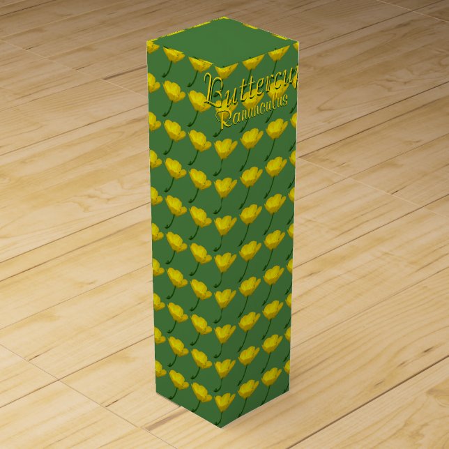 Buttercup Wine Box Custom Wildflowers Wine Box (Front)