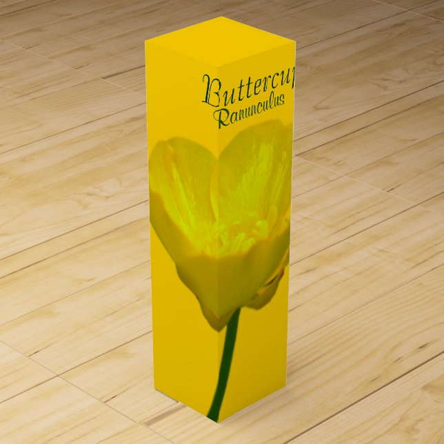 Buttercup Wine Box Custom Wildflowers Wine Box (Front)