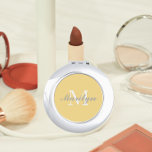 Buttercup Yellow Bridesmaid Initial and Name Compact Mirror<br><div class="desc">A personalized compact mirror for your wedding bridesmaid or maid of honor that has her initial and name on a trendy,  buttercup yellow color background. Edit to replace initial and name. Select your compact mirror style.</div>