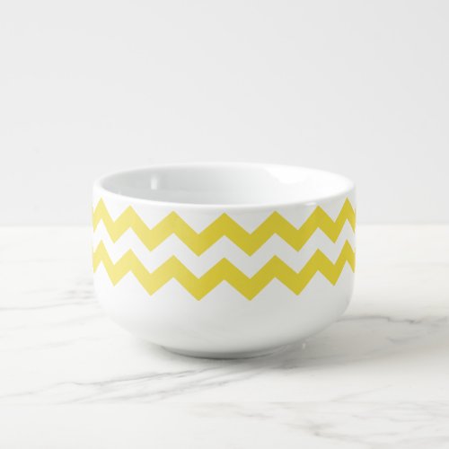 Buttercup Yellow Chevron Soup Mug