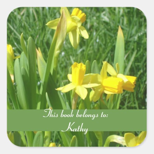 Buttercup Yellow Daffodils Bookplate Sticker