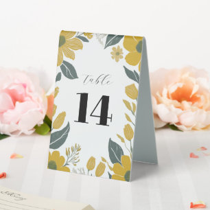 Buttercup Yellow Gold Table Number Wedding Tent