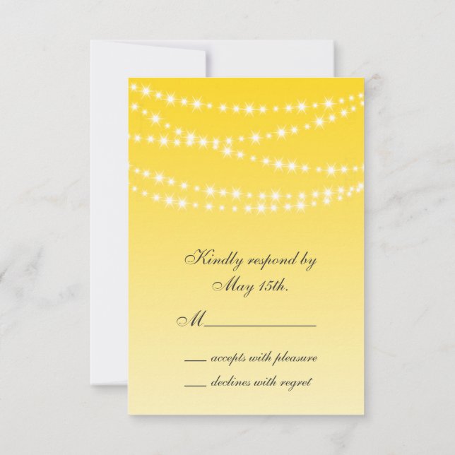 Buttercup Yellow Twinkle Lights RSVP (Back)