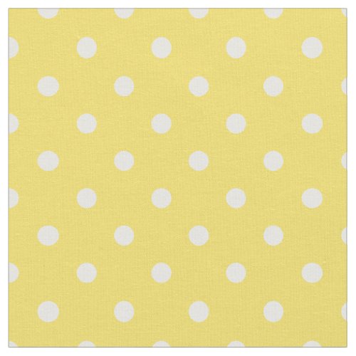 Buttercup Yellow  White Polka Dot Fabric