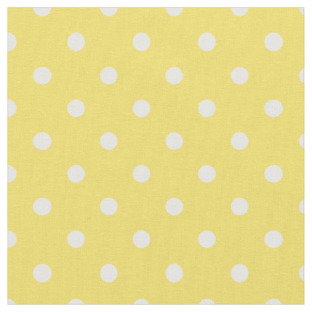 Buttercup Yellow & White Polka Dot Fabric (Close Up)