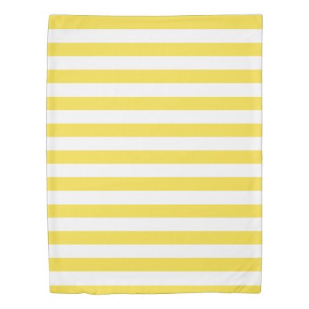 Buttercup Yellow & White Striped Duvet Cover