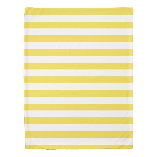 Buttercup Yellow White Striped Duvet Cover Zazzle Com