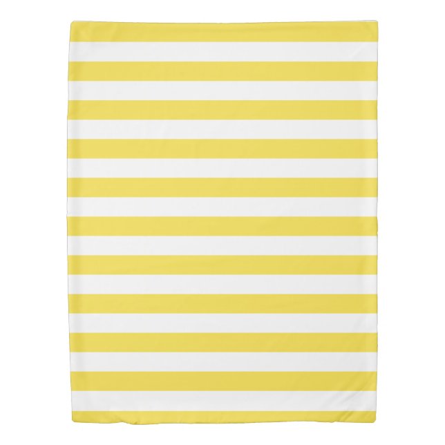 Buttercup Yellow & White Striped Duvet Cover (Front)