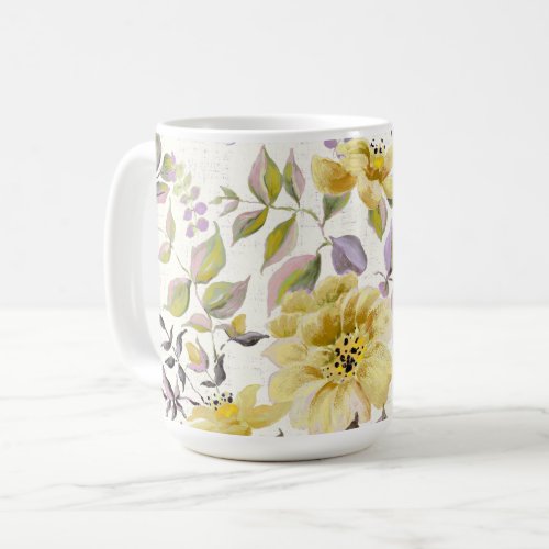 Buttercup Yellow Wild Roses Mug