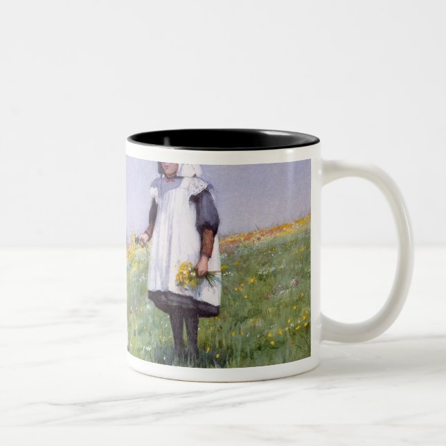 Buttercups and Daisies Two-Tone Coffee Mug (Right)