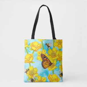 Buttercups, Bees and Butterflies Tote Bag