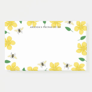 Buttercups & Bees - Custom Name Post-it Notes