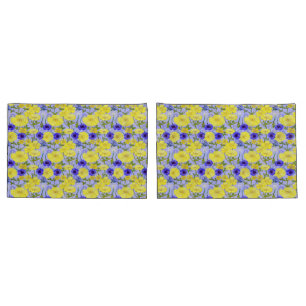 Buttercups, Dandelion Puffballs Blue Cornflowers Pillow Case
