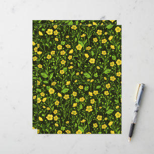 Buttercups on black