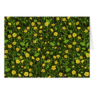 Buttercups on black cards