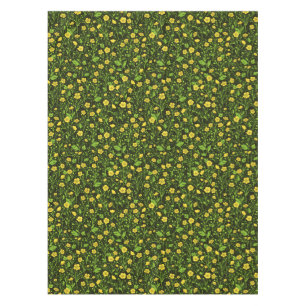 Buttercups on black tablecloth