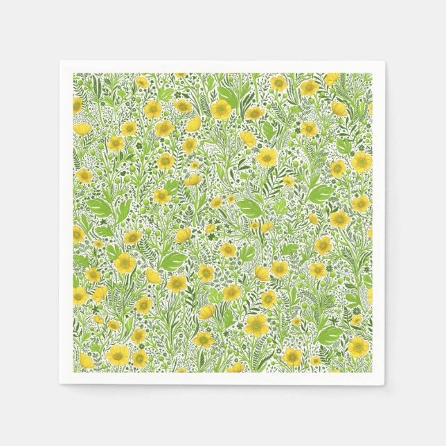 Buttercups on white napkins (Front)