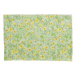 Buttercups on white pillow case
