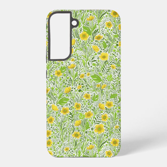 Buttercups on white samsung galaxy case (Back)