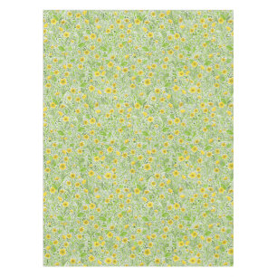 Buttercups on white tablecloth