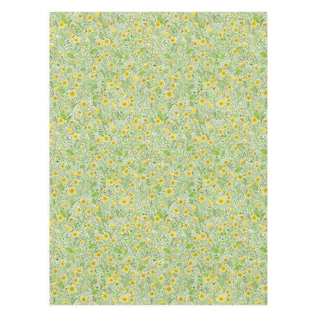 Buttercups on white tablecloth (Front)