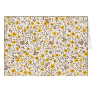 Buttercups, yellow and brown cards